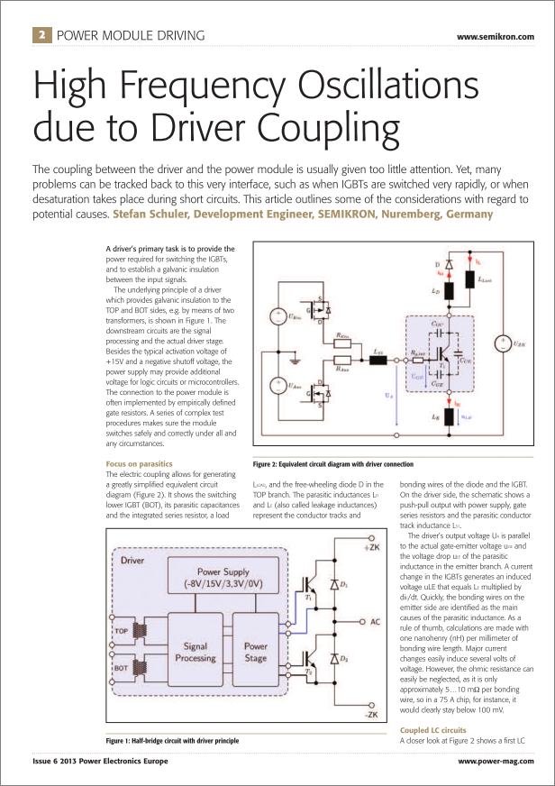 Semirkon high frequency oscillation due to driver coupling report